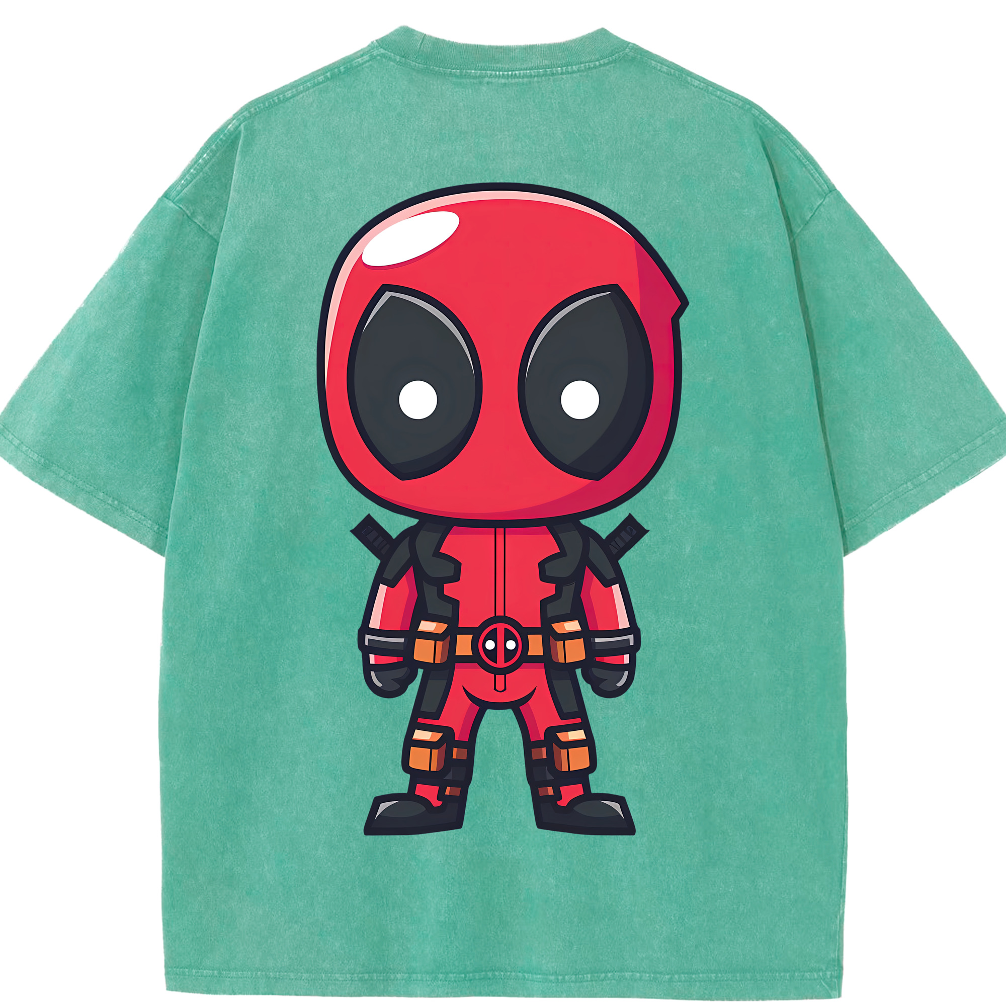 （画像用） Deadpool デッドプール 綿100% ヴィンテージ風 半袖Tシャツ（背面プリント）